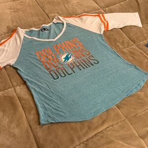Women's Teal and White Miami Dolphins Jersey Top